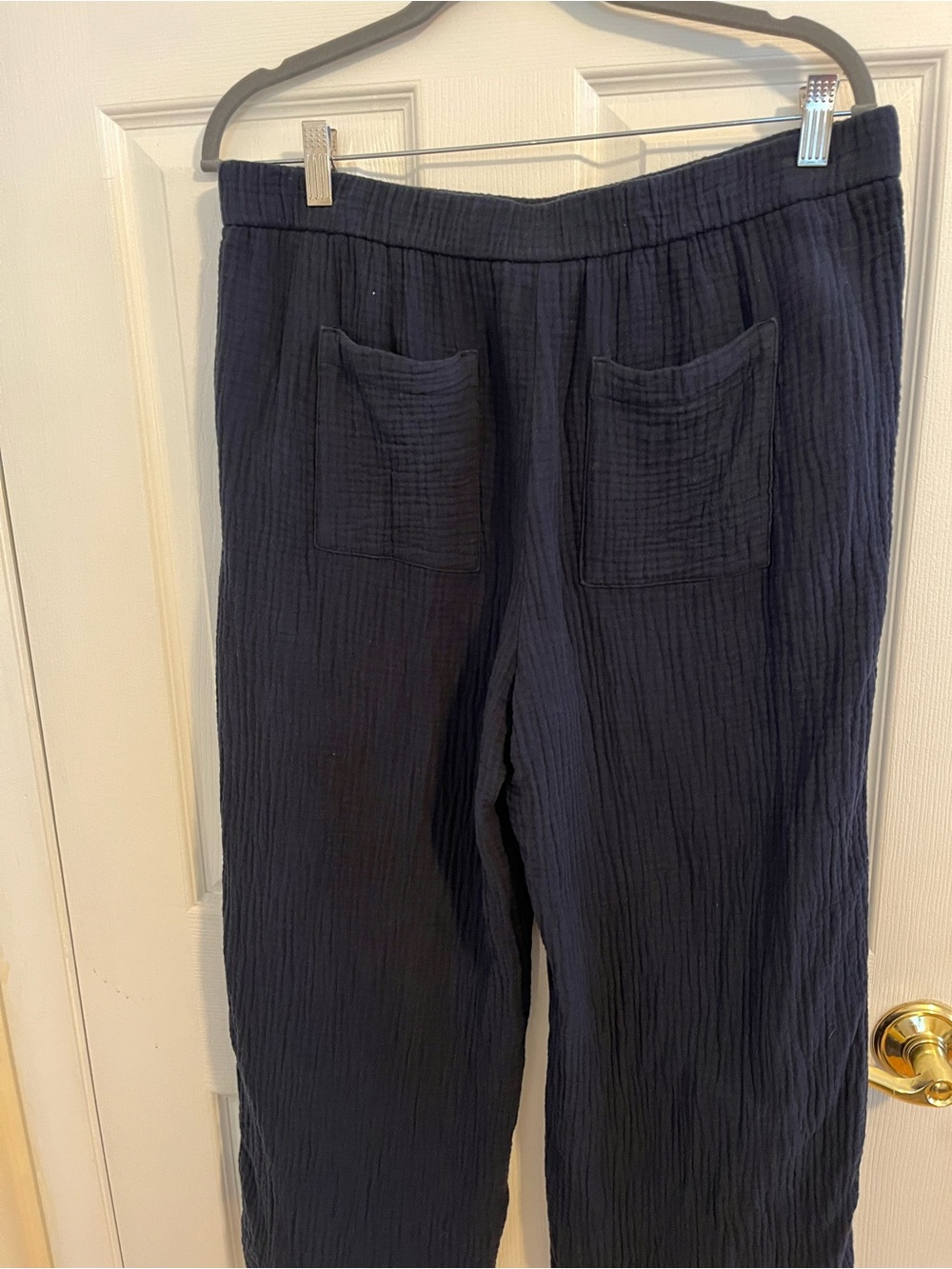 J Jill Navy Cotton Gauze Pants. Cropped - Picture 5 of 6